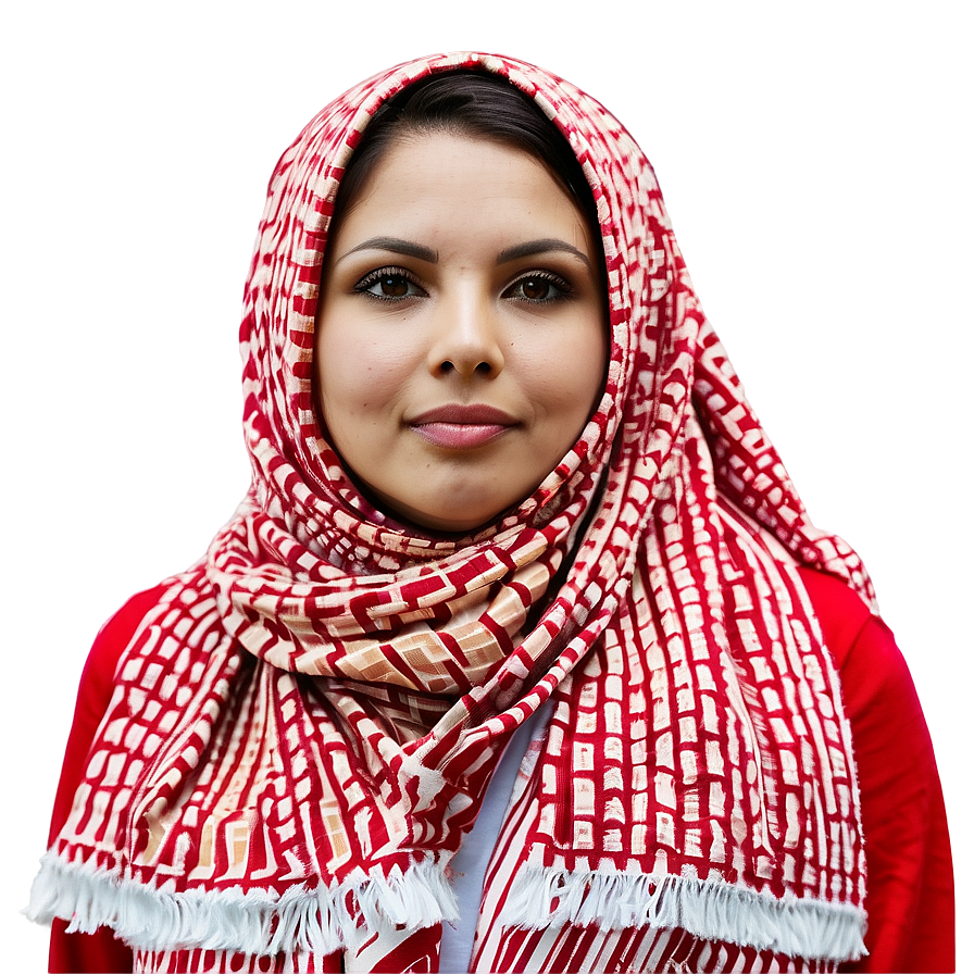 Red And White Keffiyeh Design Png Vlv PNG