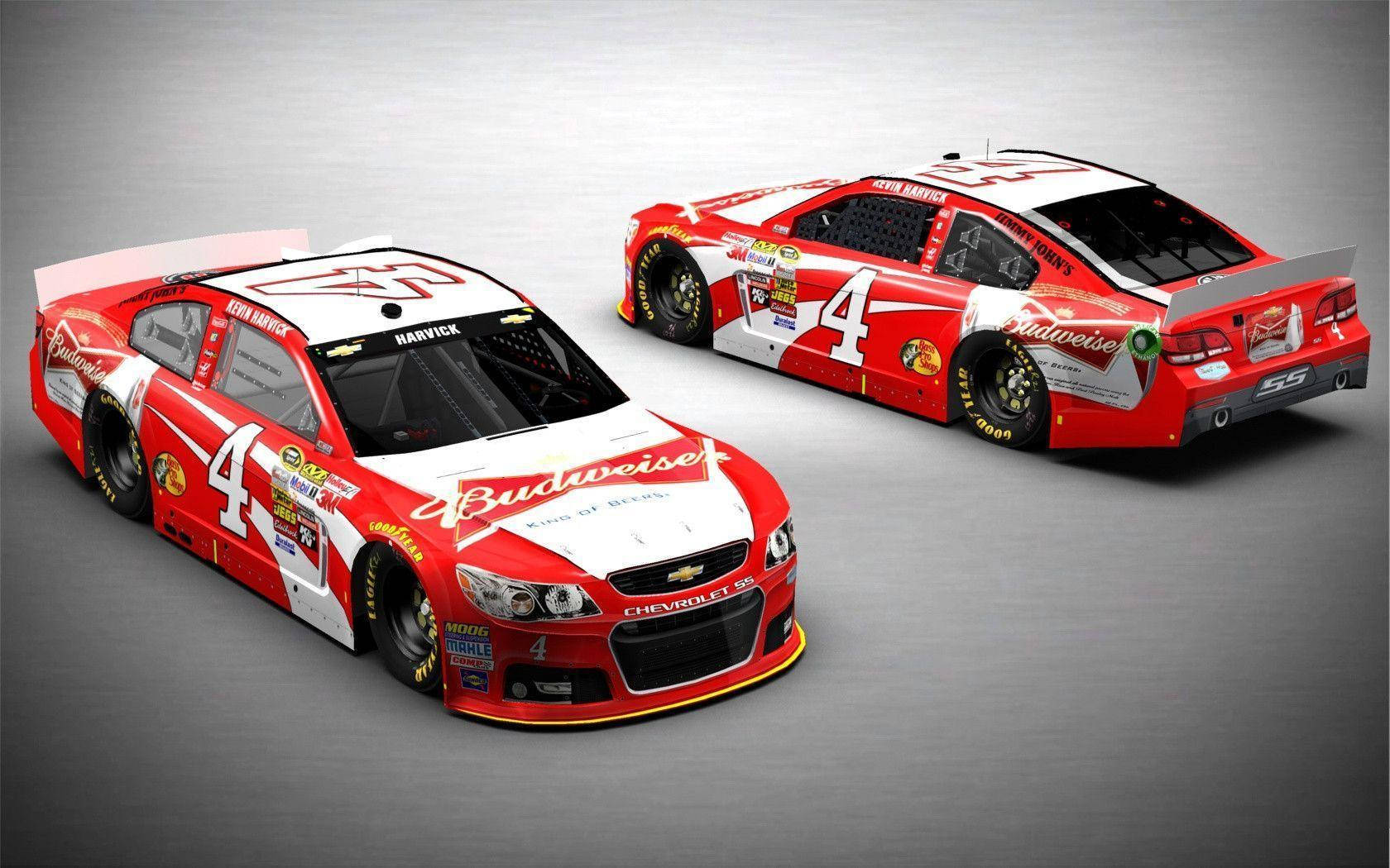 Red And White Kevin Harvick Cars Wallpaper