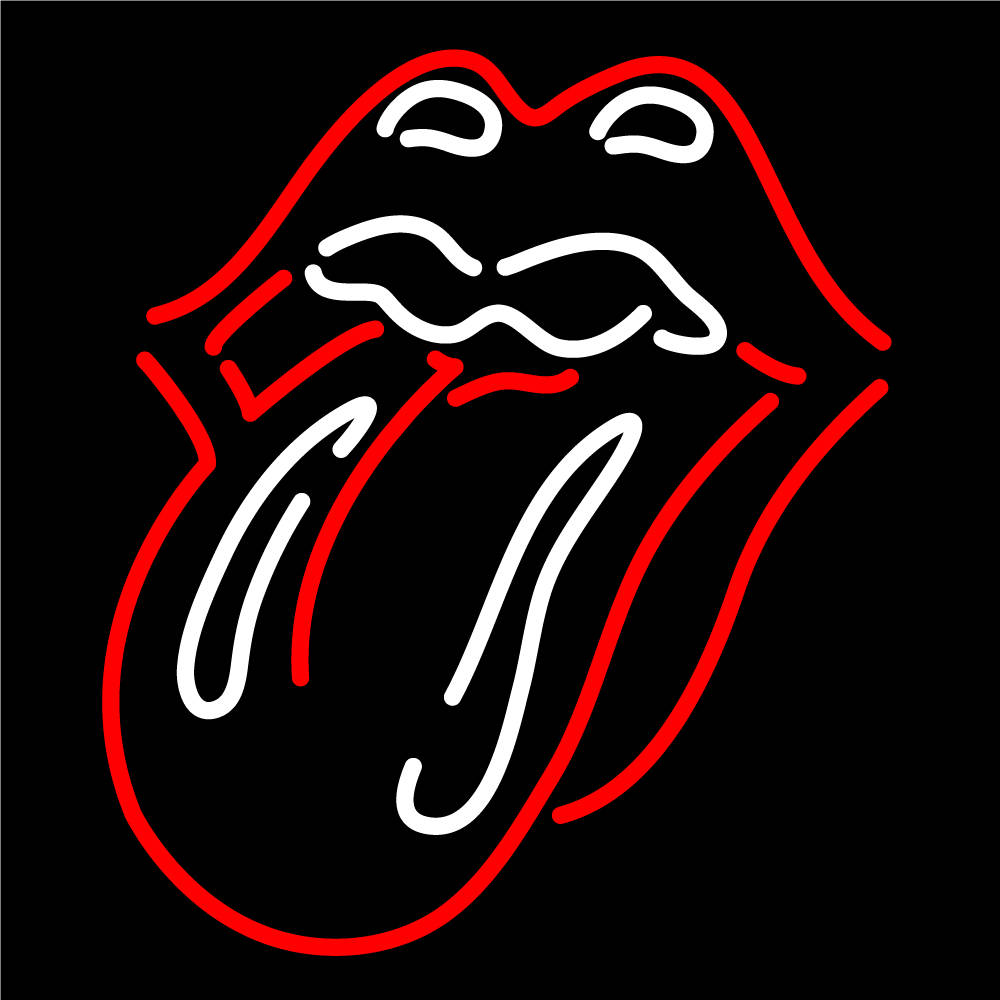 Red And White Lips Tongue Out Wallpaper