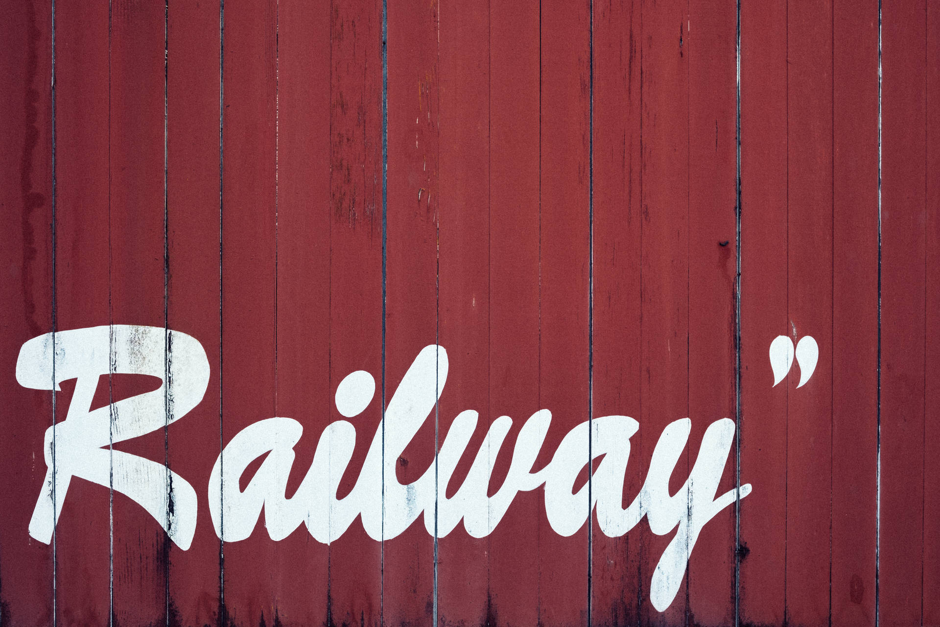 Rød og hvid jernbane Wallpaper