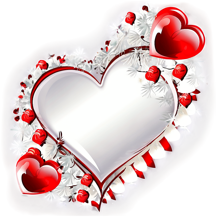 Red And White Valentine Heart Png Aqt96 PNG