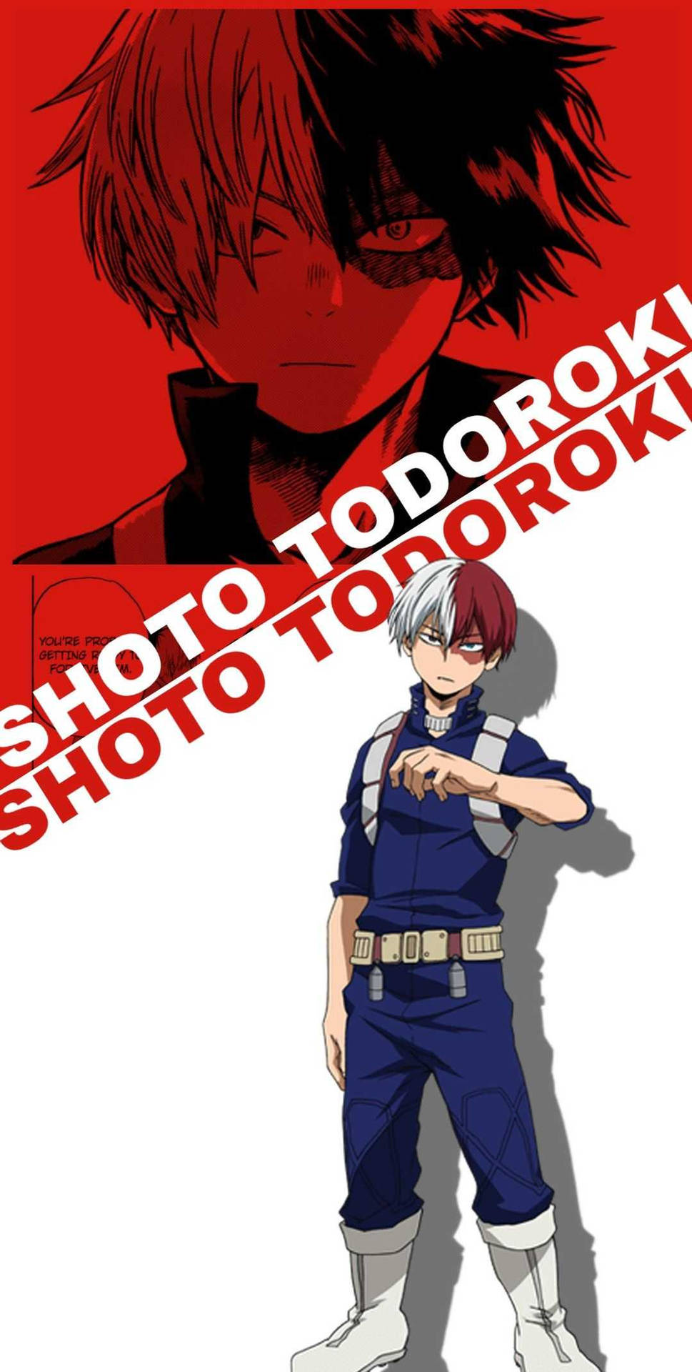 Red And Whited Todoroki Aesthetic Wallpaper