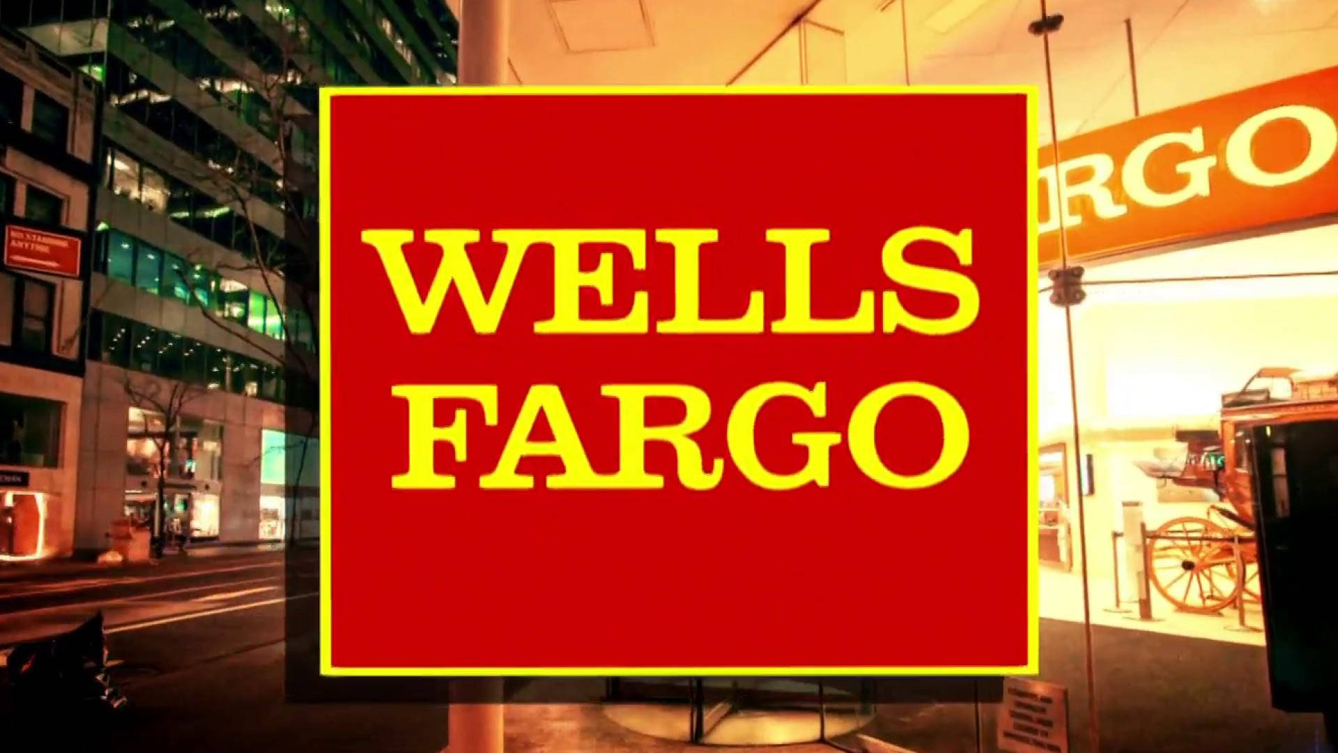 Segnaledi Wells Fargo Rosso E Giallo. Sfondo