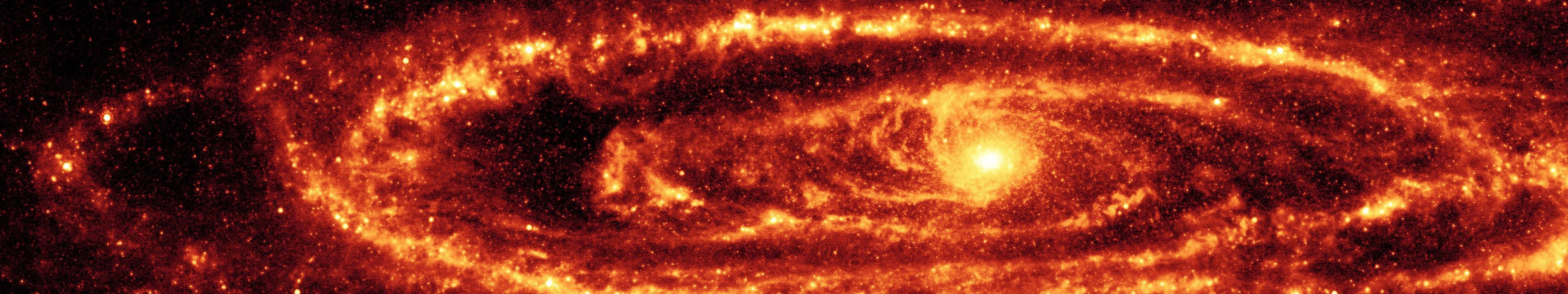 View of the Andromeda Galaxy in Red Wallpaper