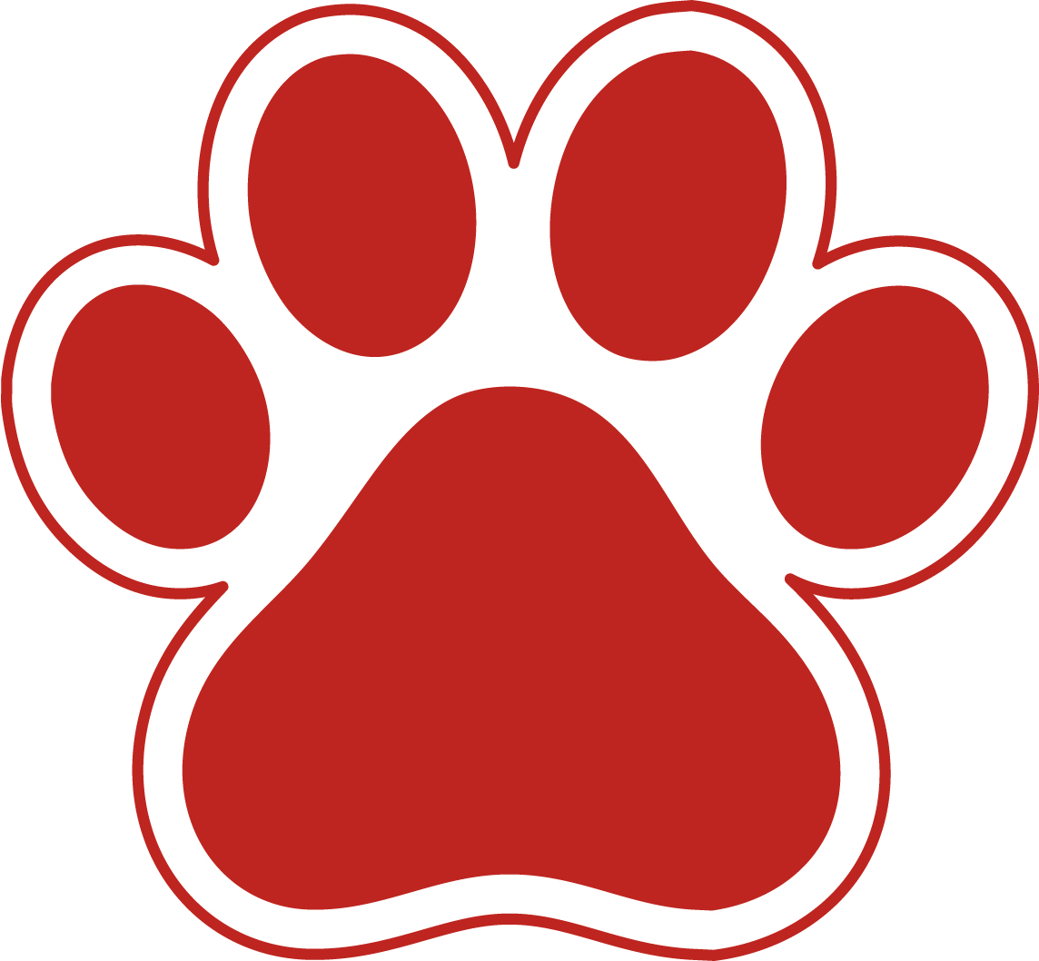 Red Animal Paw Print Graphic PNG