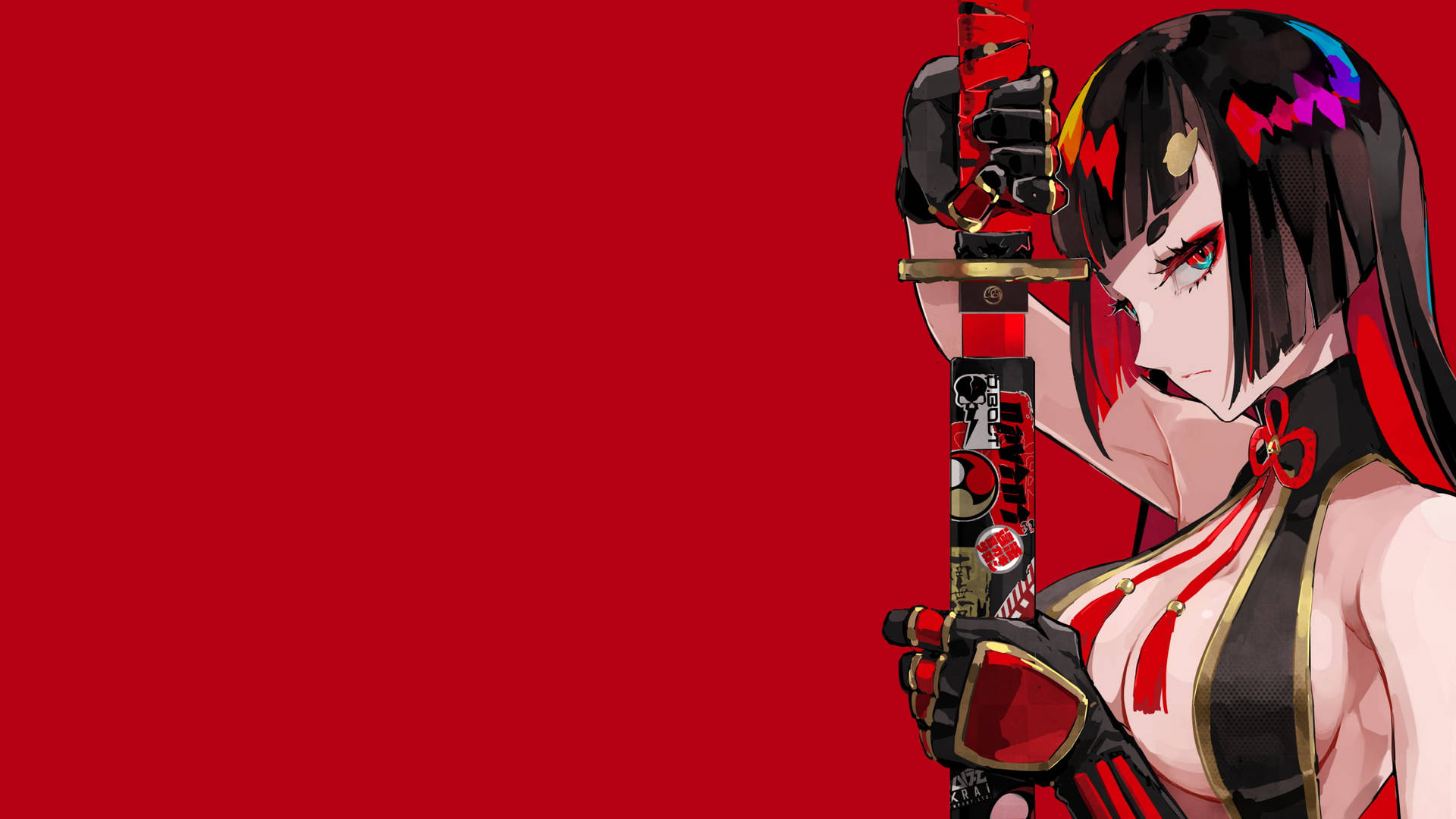 Red Anime Red Samurai