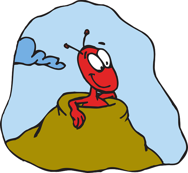 Red Ant On Mound Illustration.png PNG