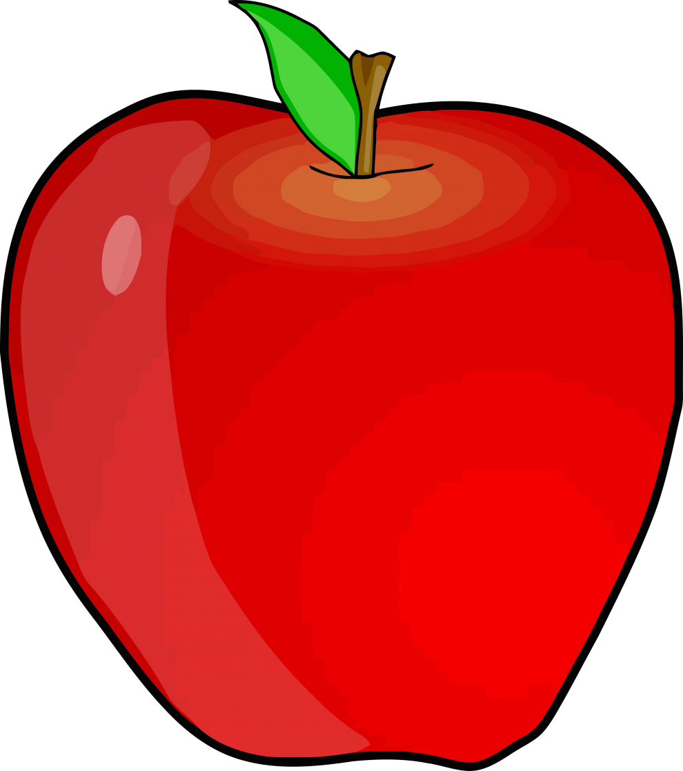 Red Apple Cartoon Illustration PNG