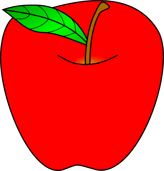 Red Apple Cartoon Illustration PNG