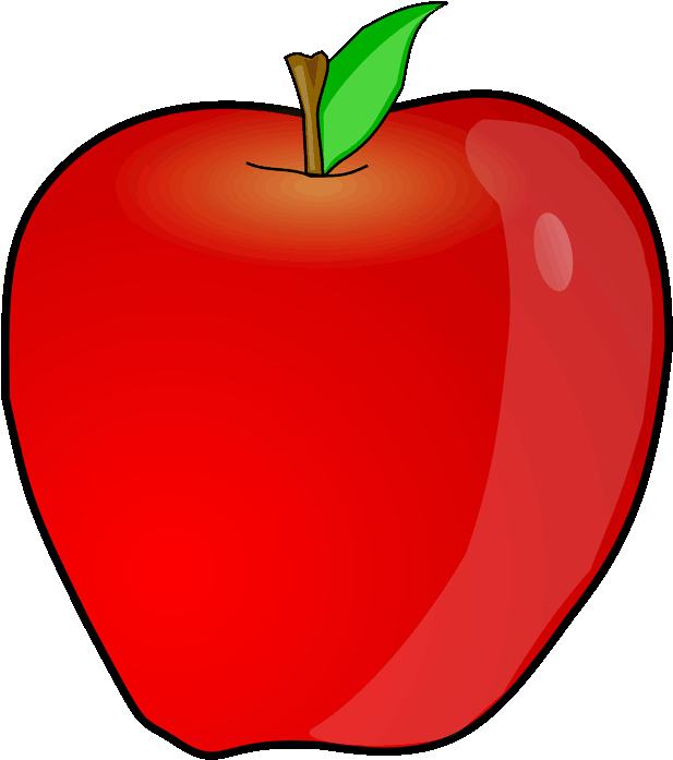 Red Apple Cartoon Illustration PNG