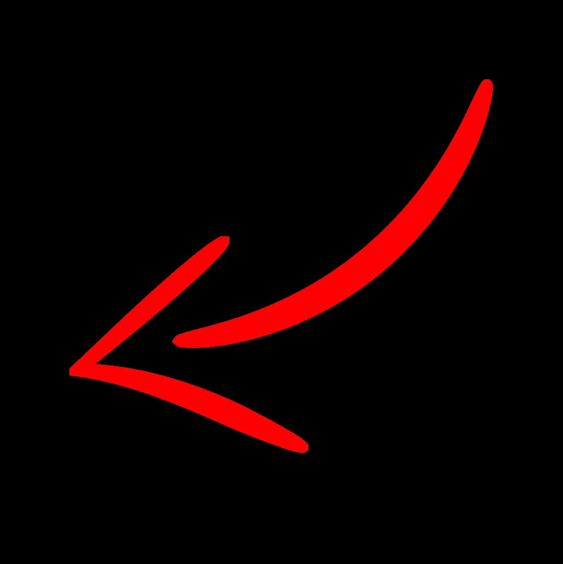 Red Arrow Curved Graphic PNG