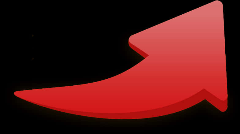 Red Arrow Curved Graphic PNG