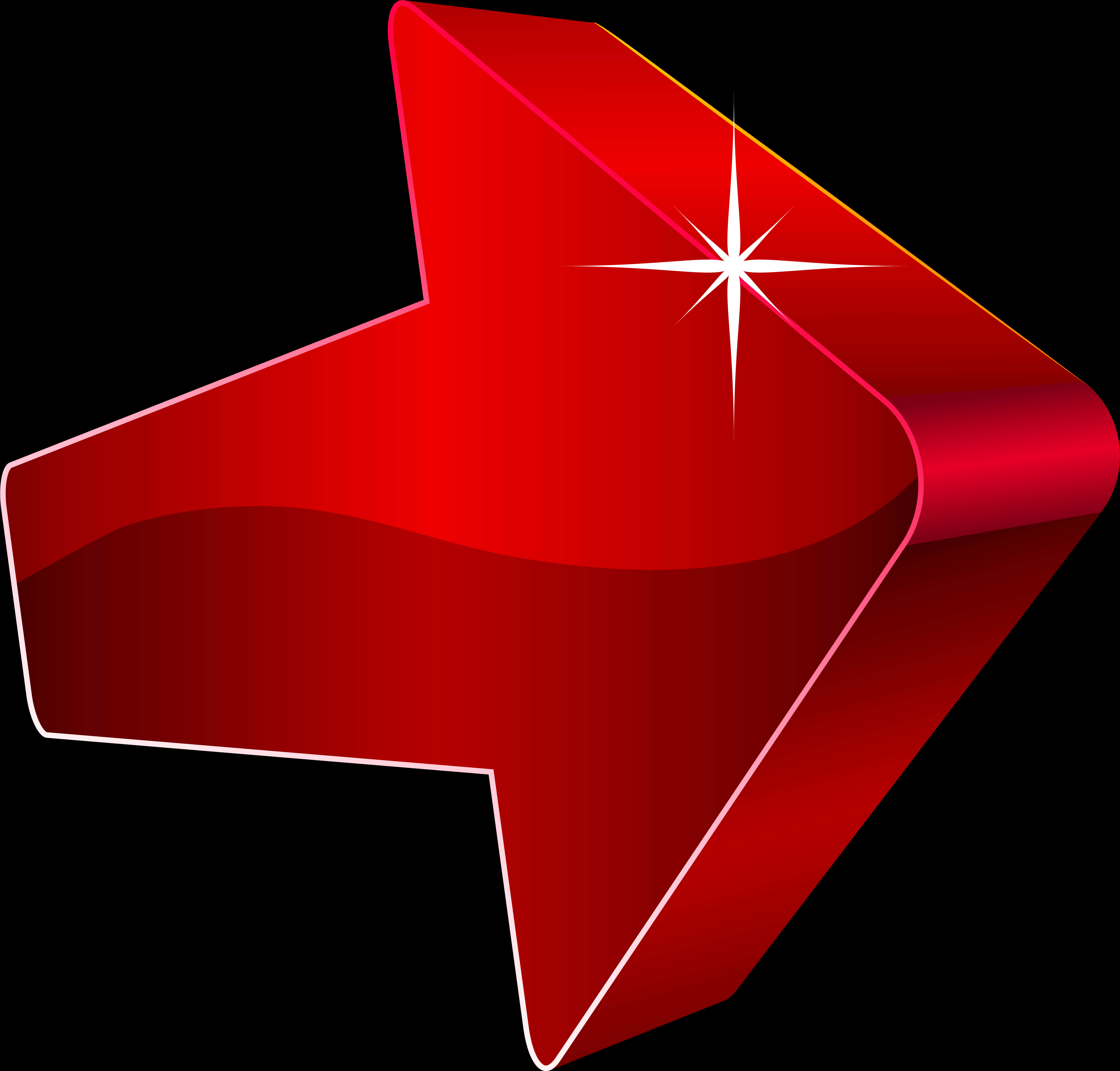 Red Arrow Icon Glossy Finish PNG