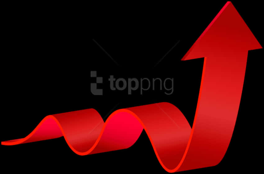 Red Arrow Upward Graphic PNG