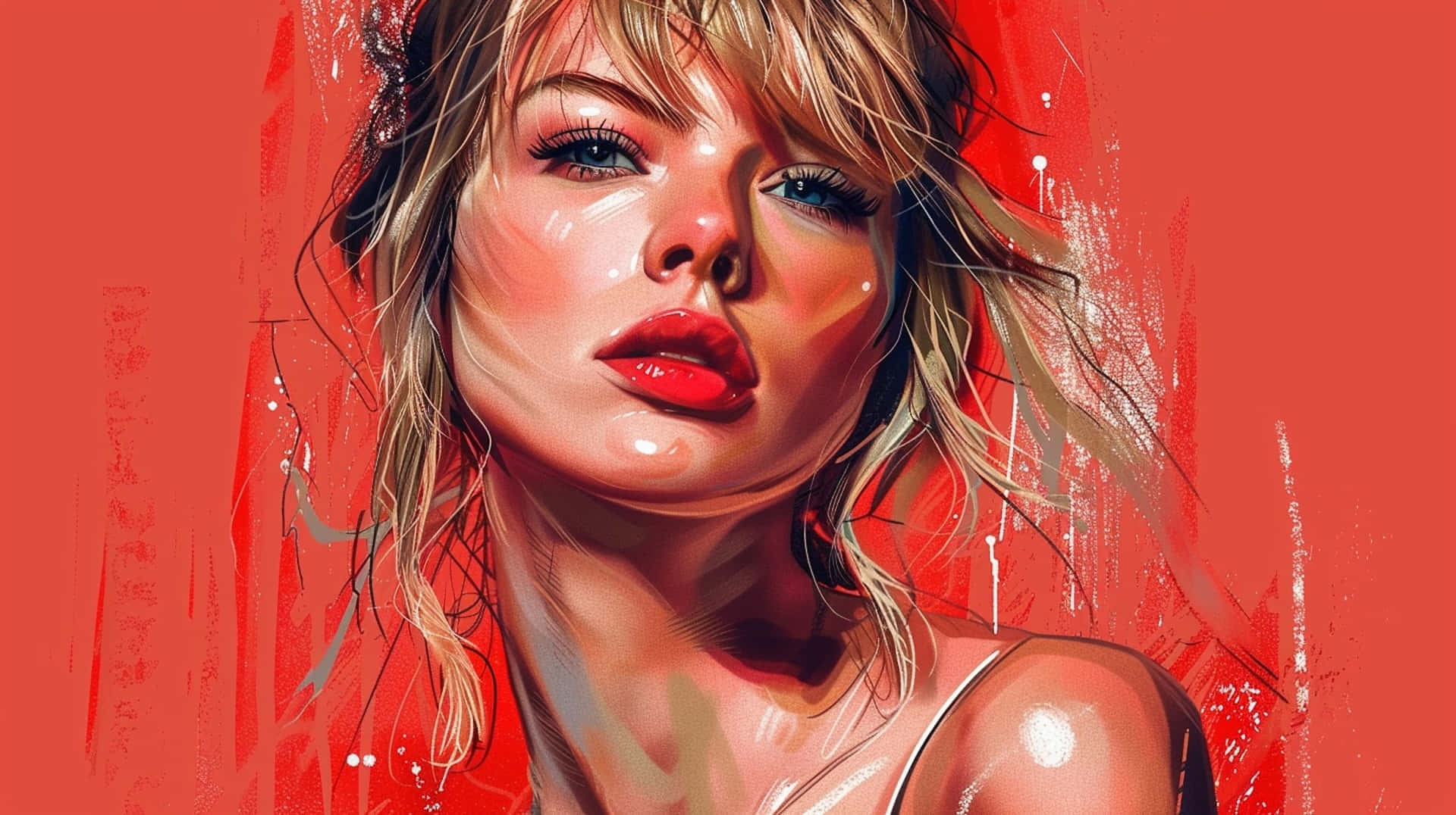 Red Artistic Portraitof Woman Wallpaper