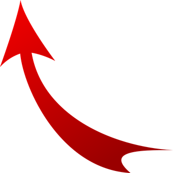 Red Ascending Arrow Graphic PNG