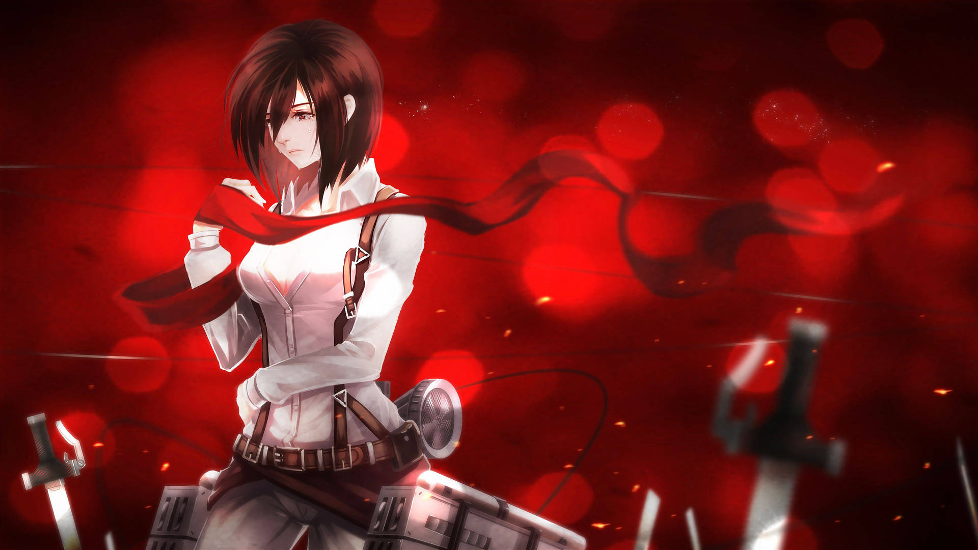 Red Attack On Titan Season 4 Mikasa Wallpaper