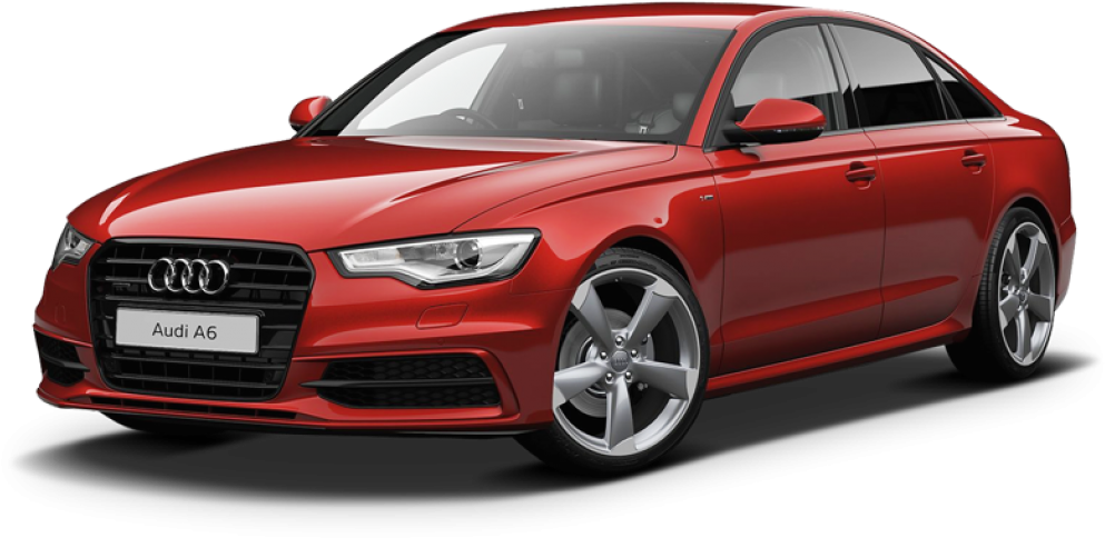 Red Audi A6 Sedan PNG