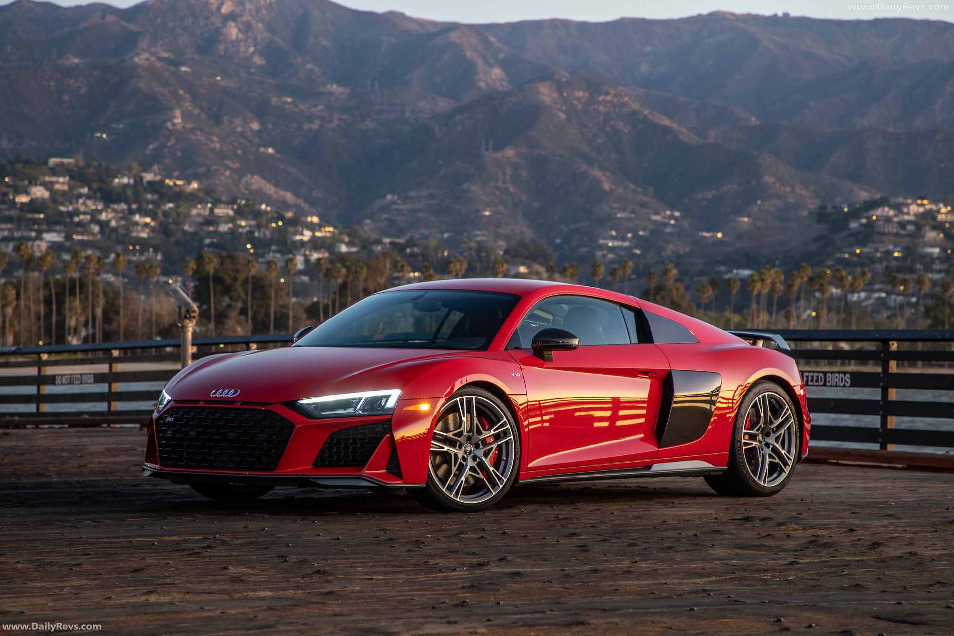 "Bold and Red, Stunning Audi R8 Making its Way in the Countryside" Wallpaper