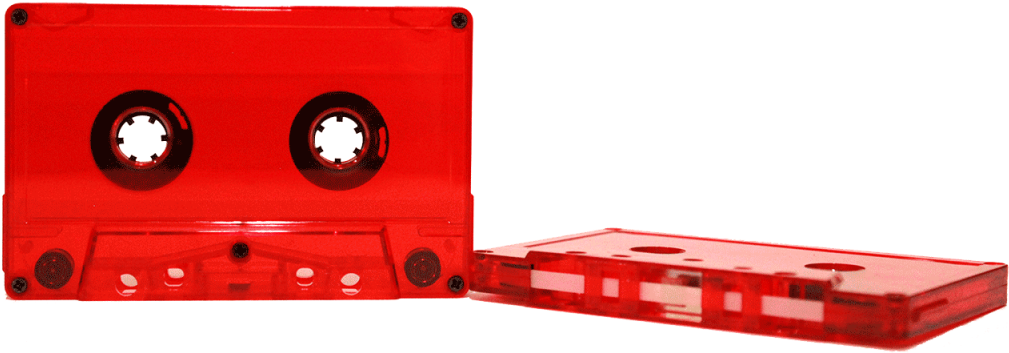 Red Audio Cassetteand Case PNG