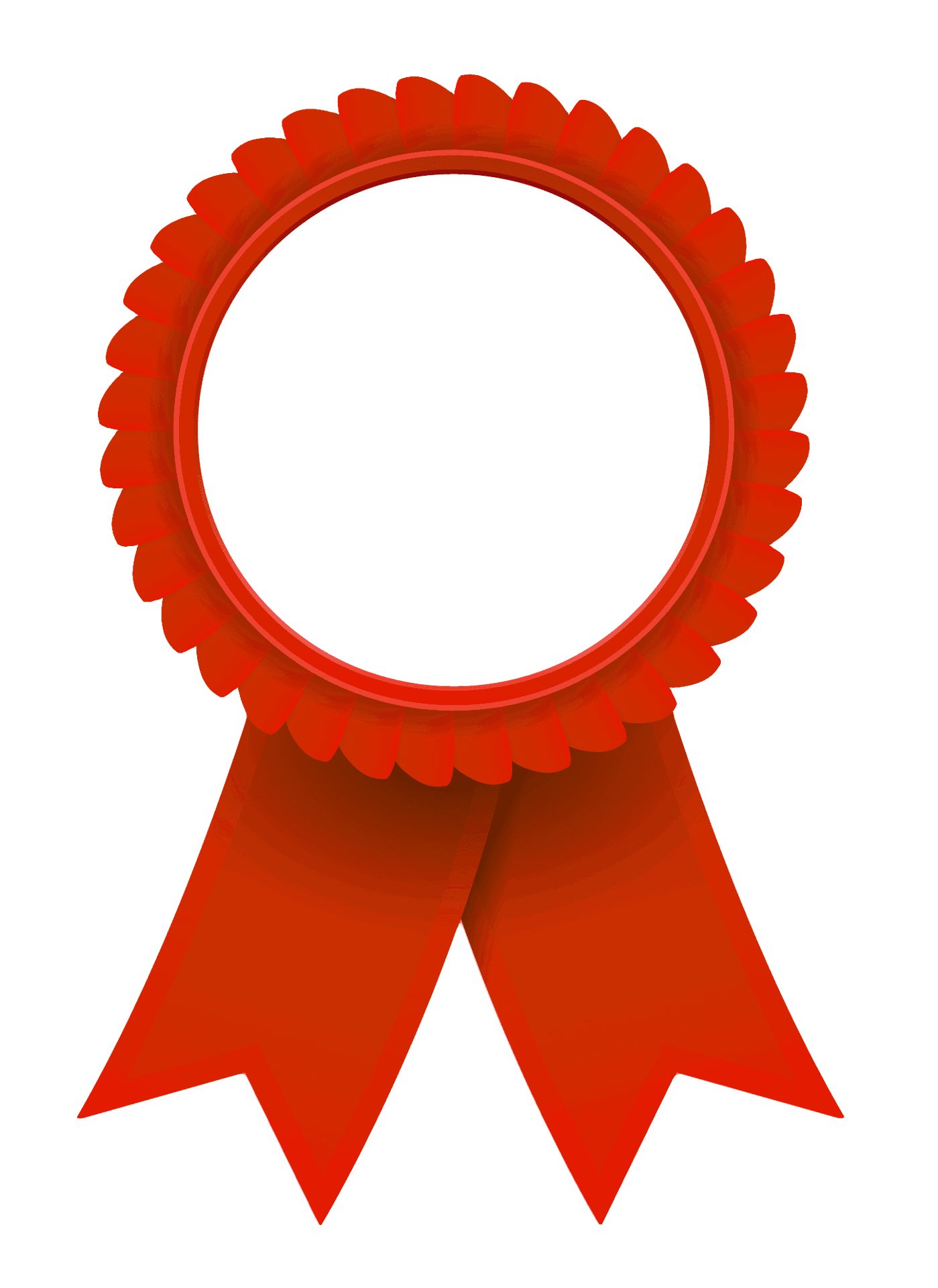 Red Award Ribbon Blank Center PNG