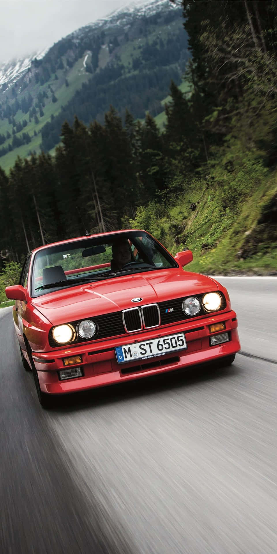 Red B M W E36 Motion Mountain Road Wallpaper