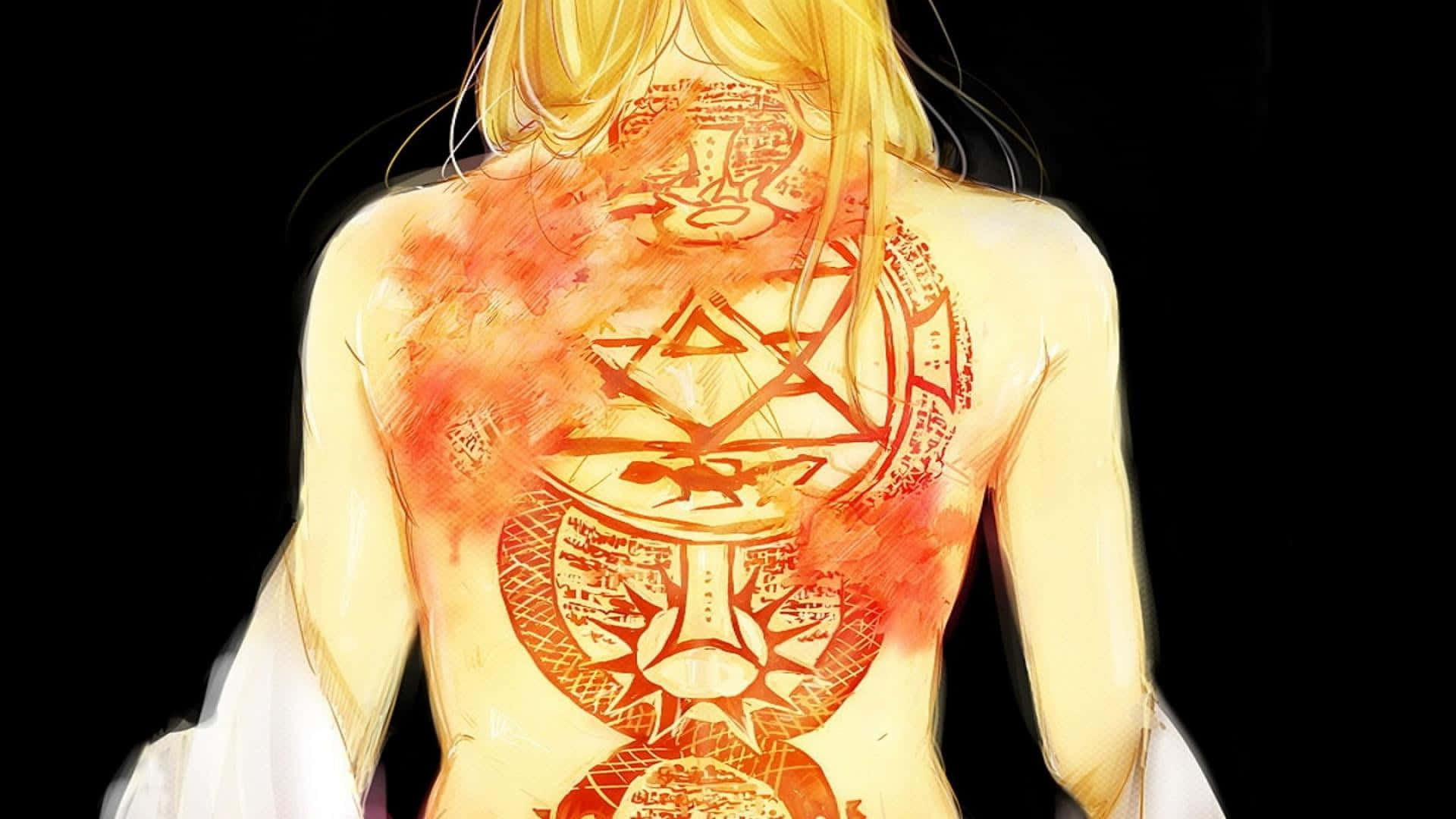 Intricate Red Tatuaje en el Cuello Wallpaper