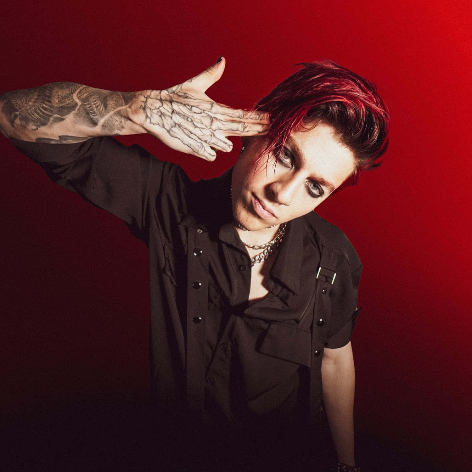 Red Backdrop Tattooed Individual Wallpaper