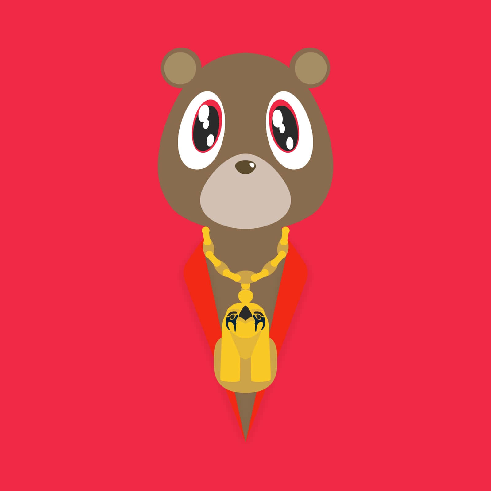 Red Background Bear Illustration Wallpaper