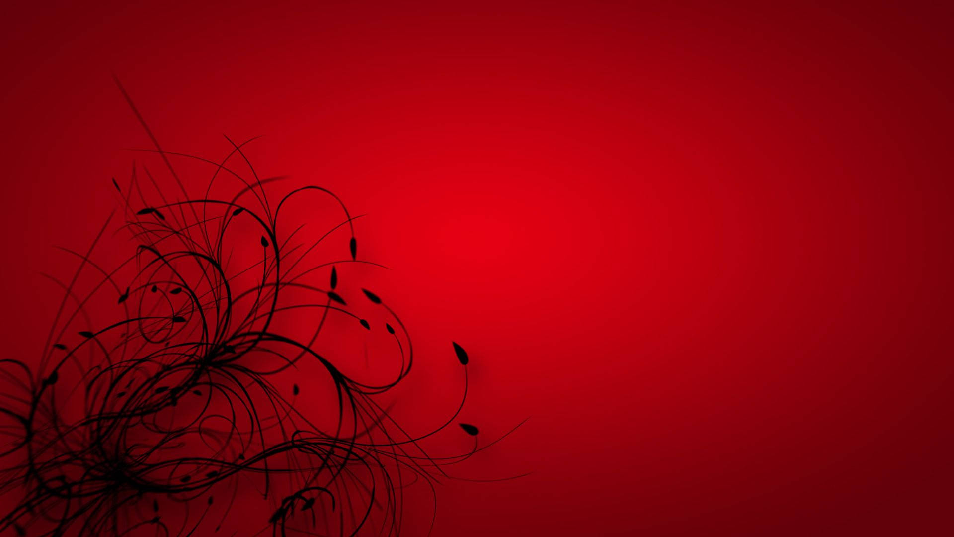Unusual Red Background With Black Weeds Wallpaper