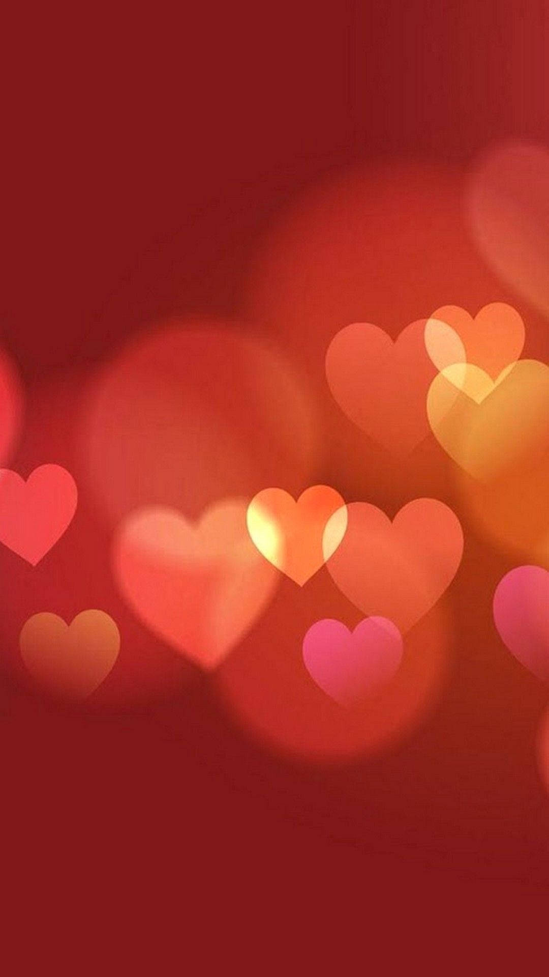 Red Background For Heart Iphone Display Wallpaper