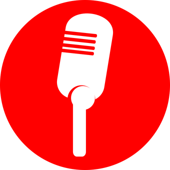 Red Background Microphone Icon PNG