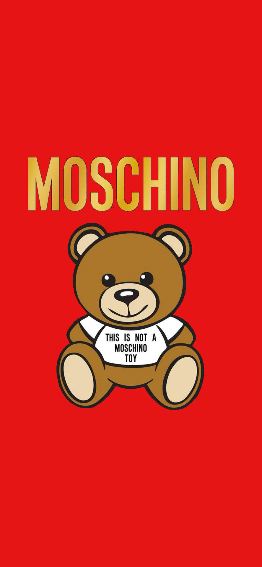 Download Red Background Moschino Bear Wallpaper | Wallpapers.com