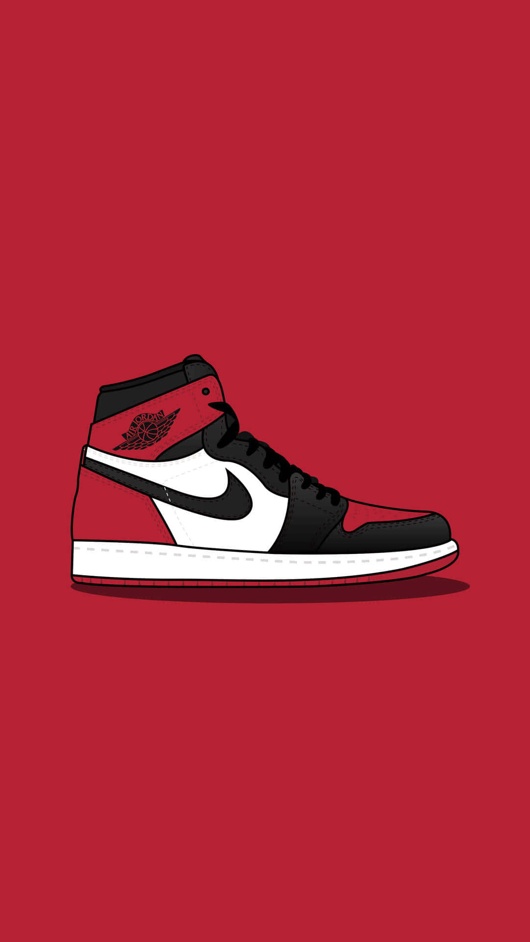 Red Background Nike Sneaker Art Wallpaper