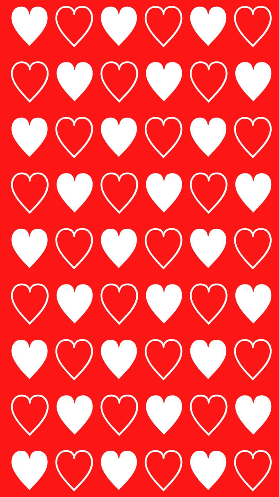 Red Background White Hearts Pattern Wallpaper