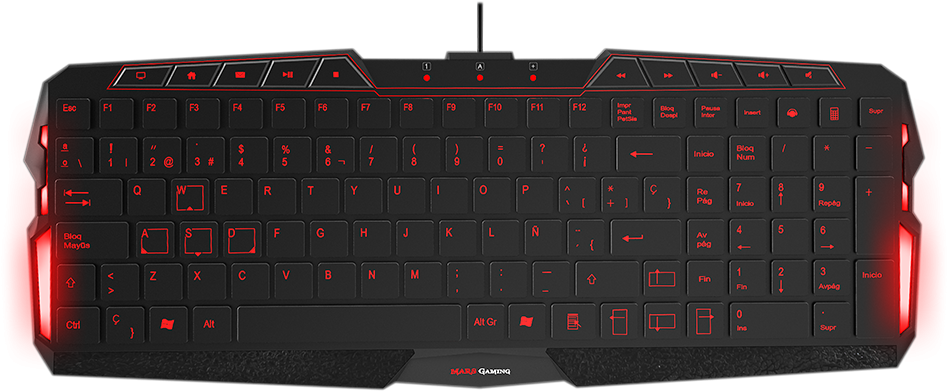 Red Backlit Gaming Keyboard PNG