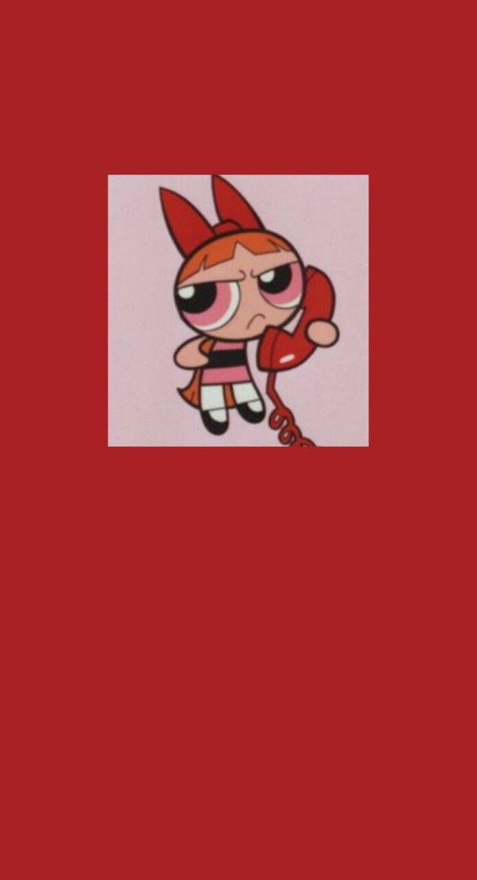 Red Baddie Powerpuff Girl Blossom Wallpaper