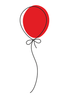 Red Balloon Black Background PNG