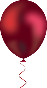 Red Balloonon Black Background PNG