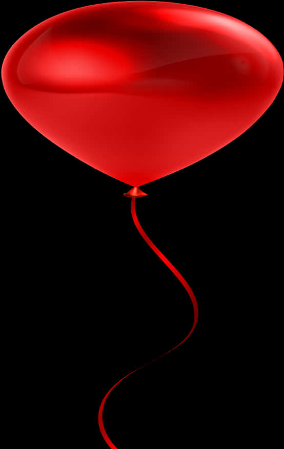 Red Balloonon Black Background PNG