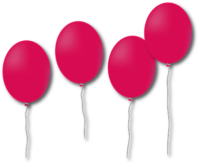Red Balloons Against Black Background PNG