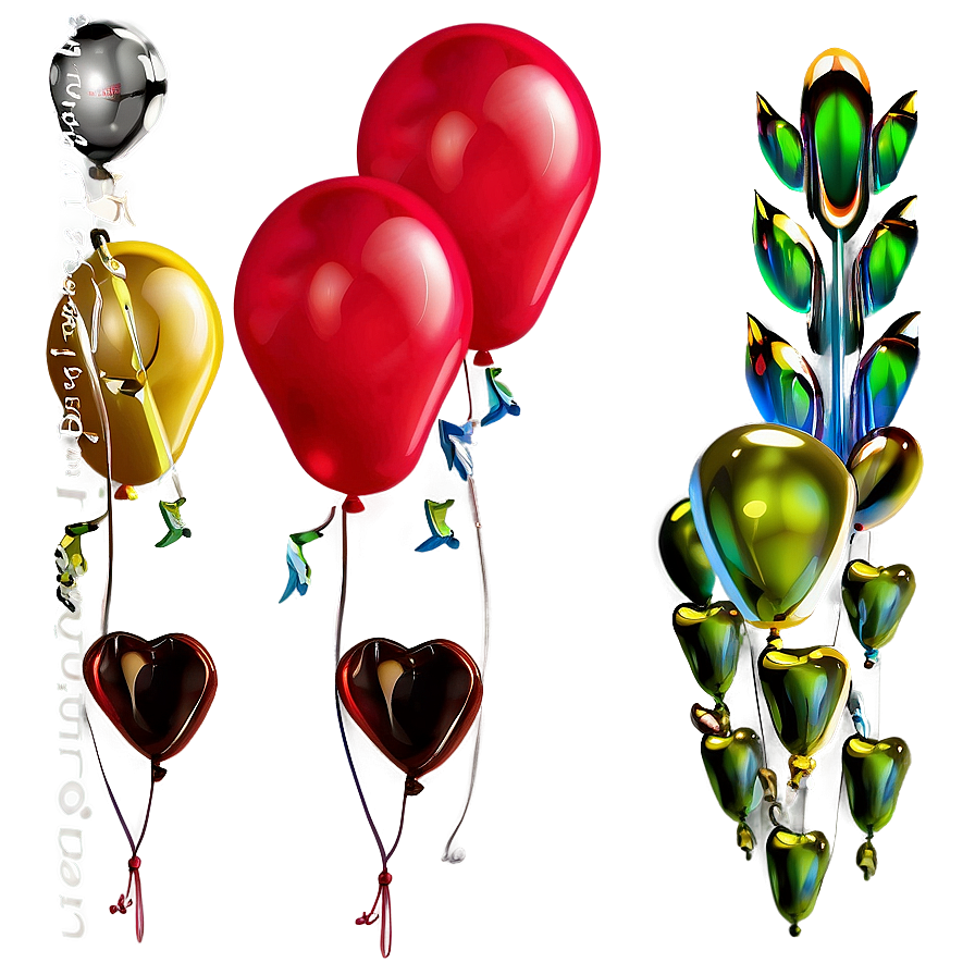 Red Balloons Decoration Png Vak44 PNG