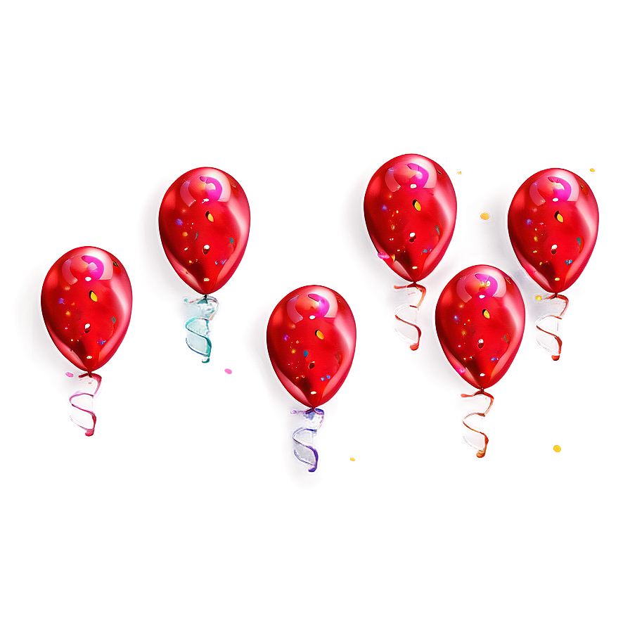 Red Balloons With Glitter Png 49 PNG