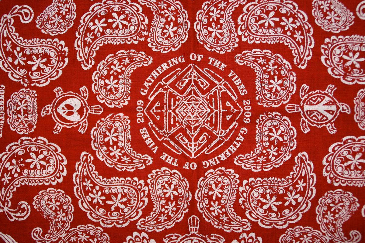 Red Bandanna Paisley Print Wallpaper
