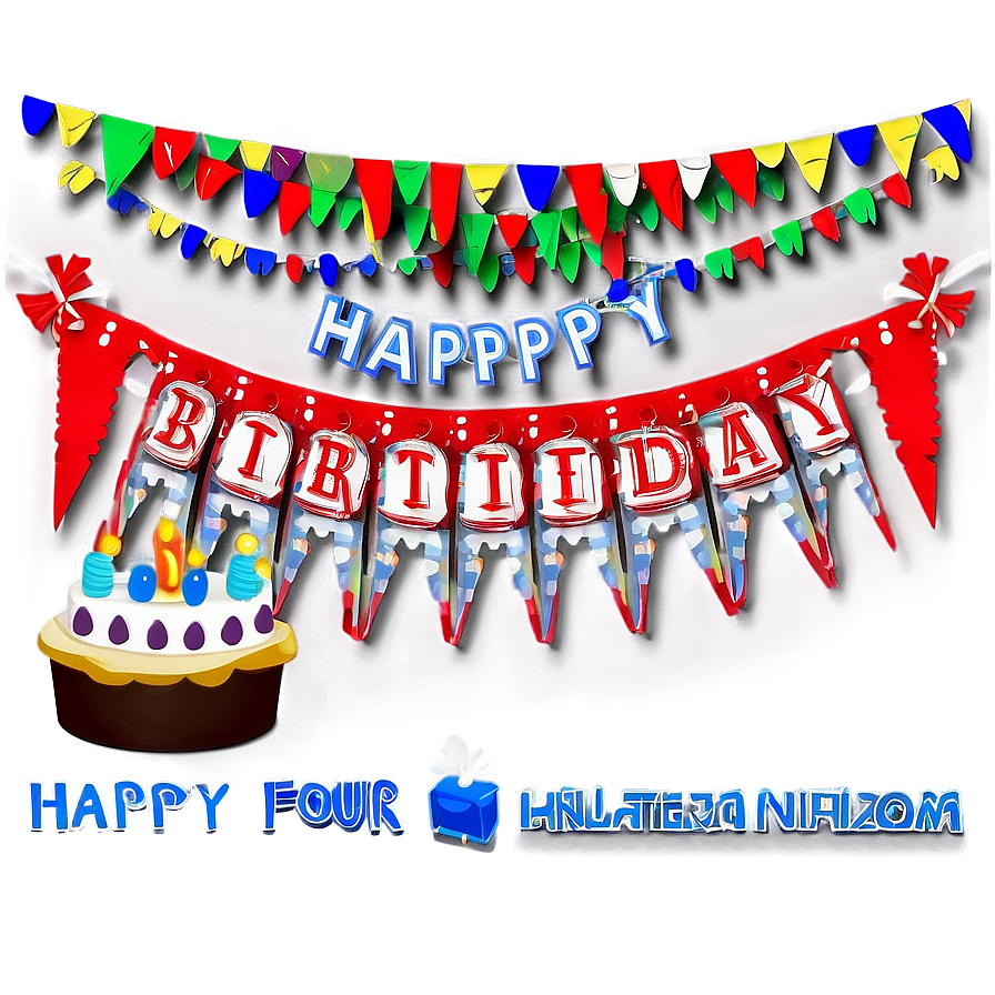 Red Banner For Birthday Png 06122024 PNG