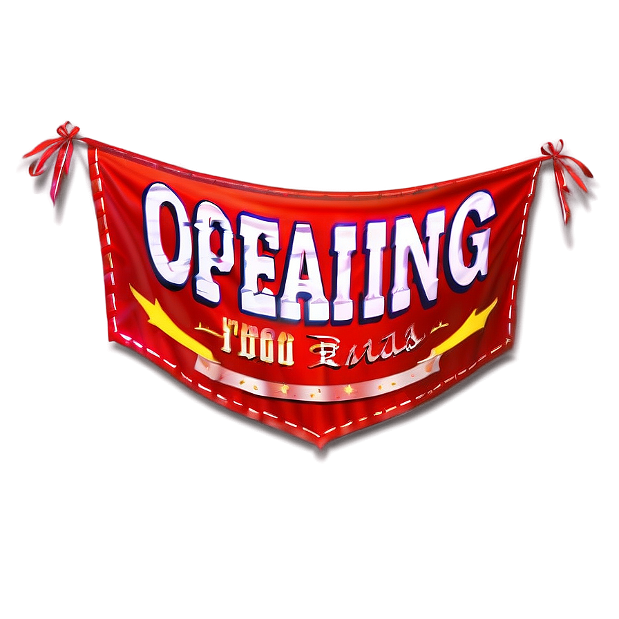 Red Banner For Grand Opening Png Dkj PNG