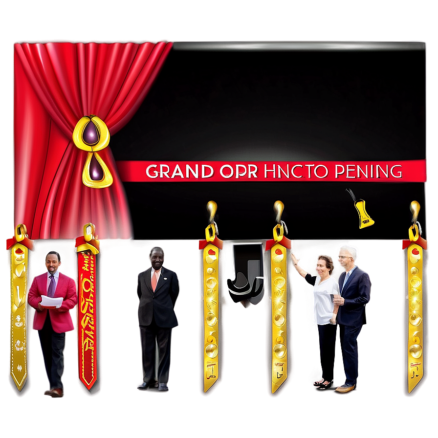 Red Banner For Grand Opening Png Lhn3 PNG