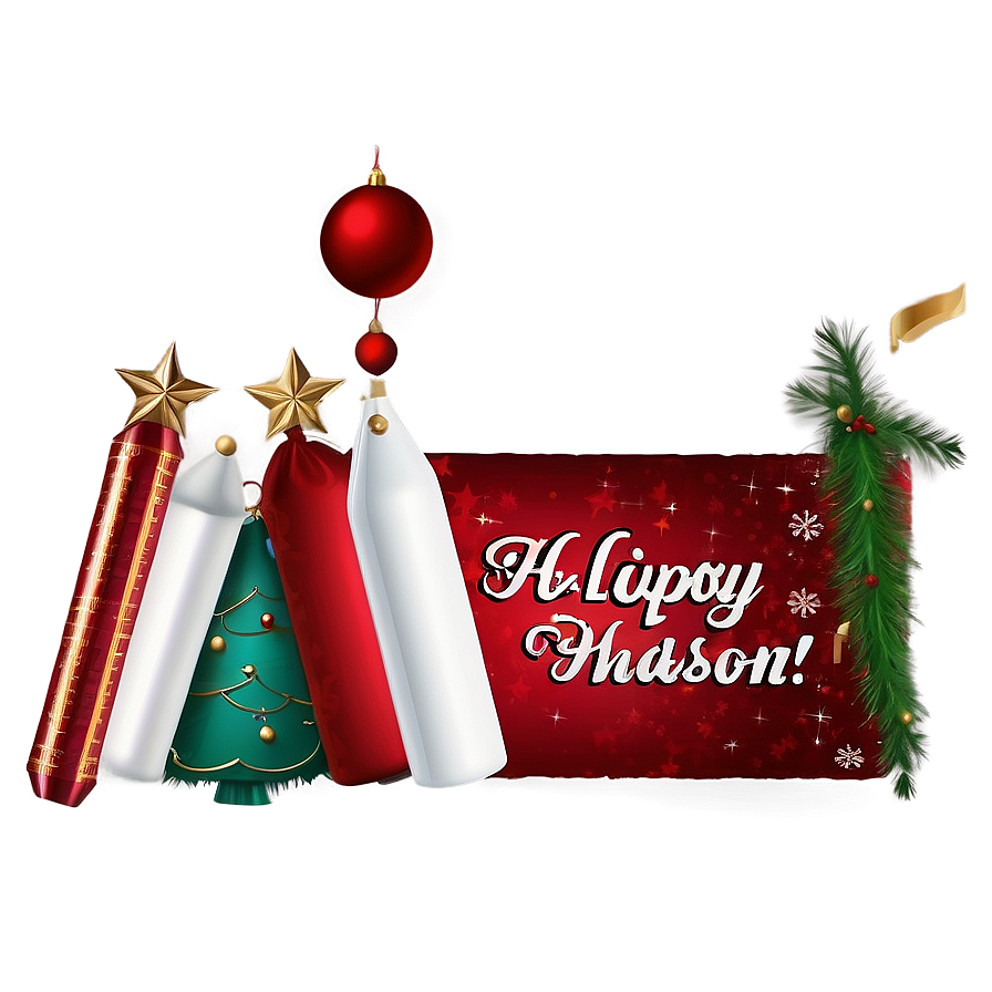 Red Banner For Holiday Season Png 06122024 PNG