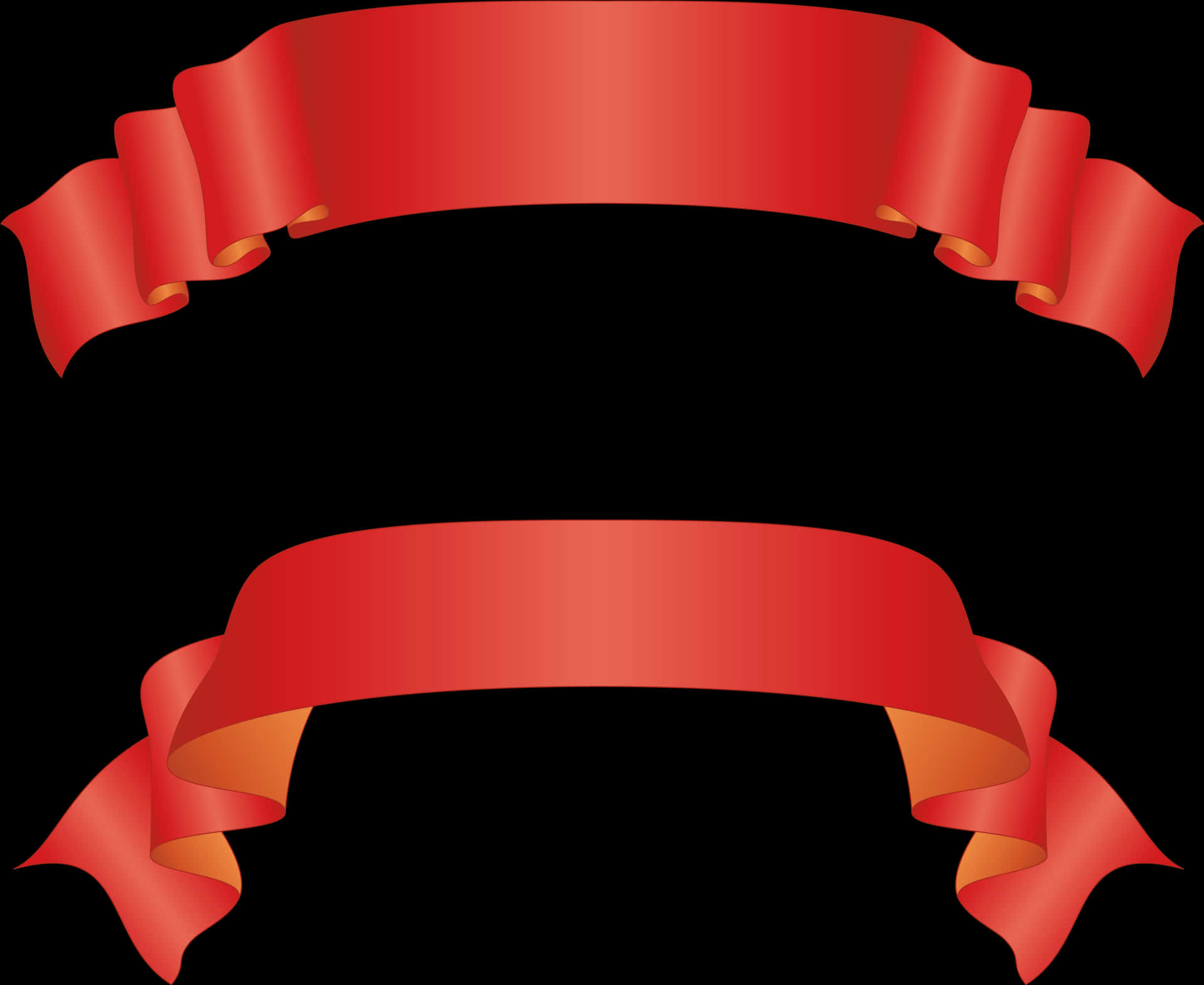 Red Banner Ribbons Graphic PNG