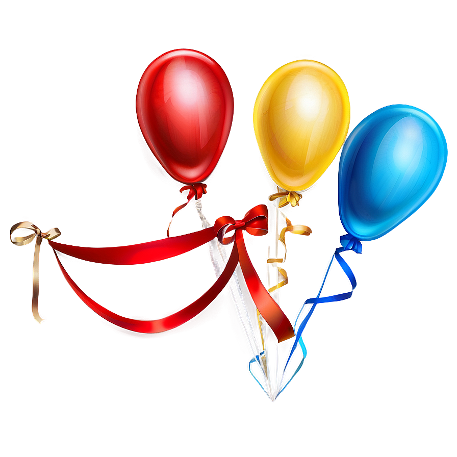 Red Banner With Balloons Png Udx PNG